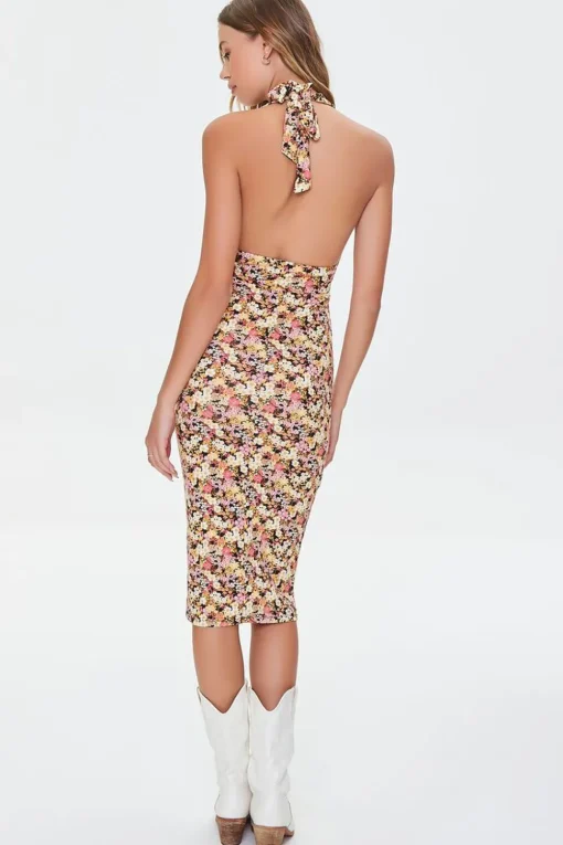 Floral Print Halter Dress