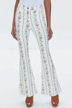 Floral Print High-Rise Flare Pants