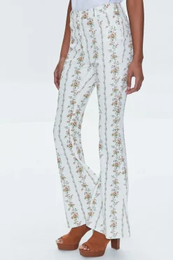Floral Print High-Rise Flare Pants