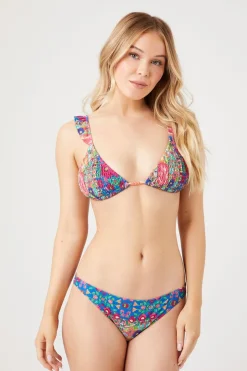 Floral Print Low-Rise Bikini Bottoms