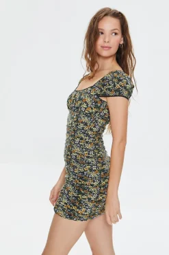 Floral Print Mini Bodycon Dress