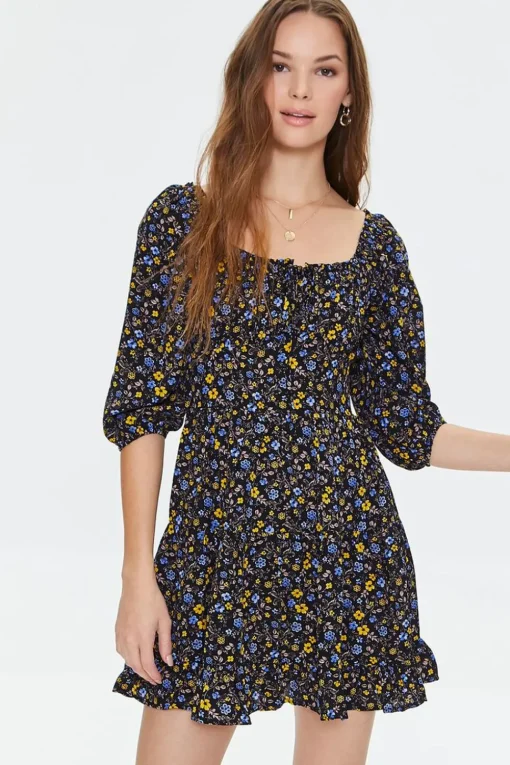 Floral Print Mini Dress