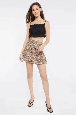 Floral Print Mini Skirt