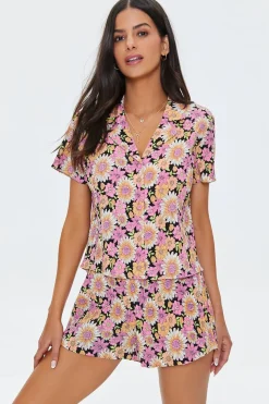 Floral Print Relaxed-Fit Shorts
