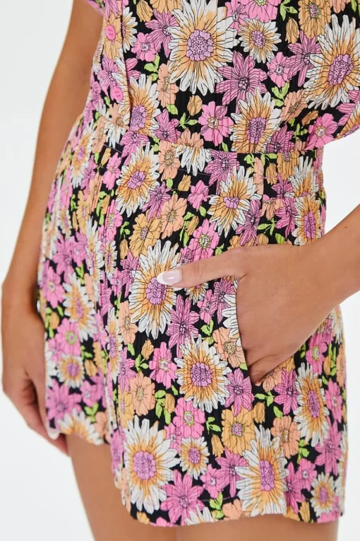 Floral Print Relaxed-Fit Shorts