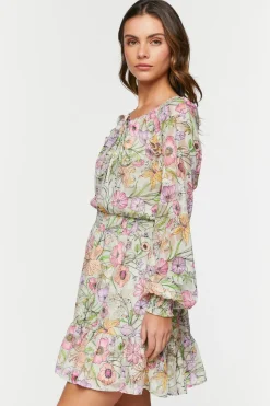 Floral Print Smocked Mini Dress