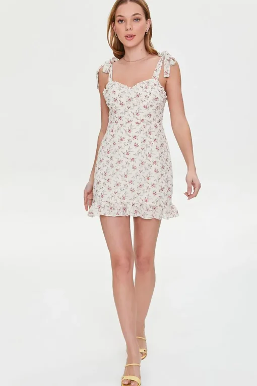Floral Print Sweetheart Dress