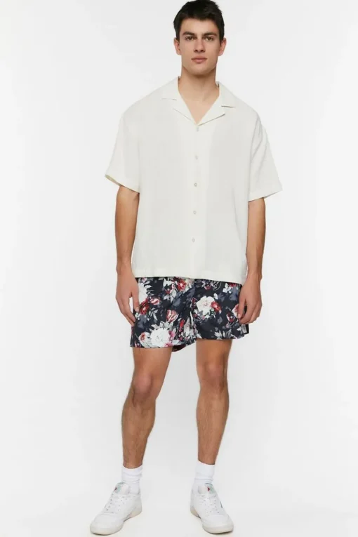 Floral Print Swim Trunks