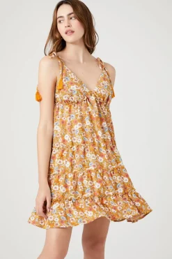 Floral Print Tassel Mini Dress
