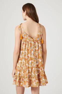 Floral Print Tassel Mini Dress