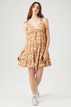 Floral Print Tassel Mini Dress