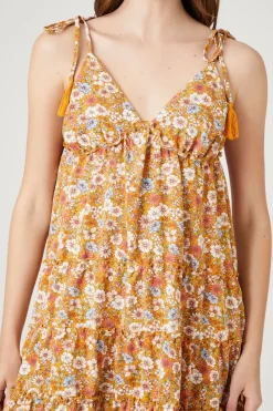Floral Print Tassel Mini Dress