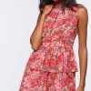 Floral Print Tiered Mini Dress