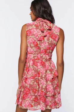 Floral Print Tiered Mini Dress
