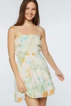 Floral Print Tie-Strap Mini Dress