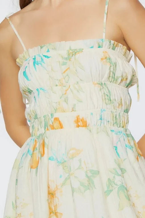 Floral Print Tie-Strap Mini Dress