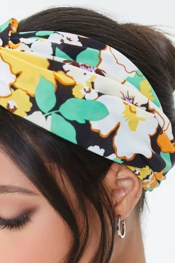 Floral Print Twisted Headwrap