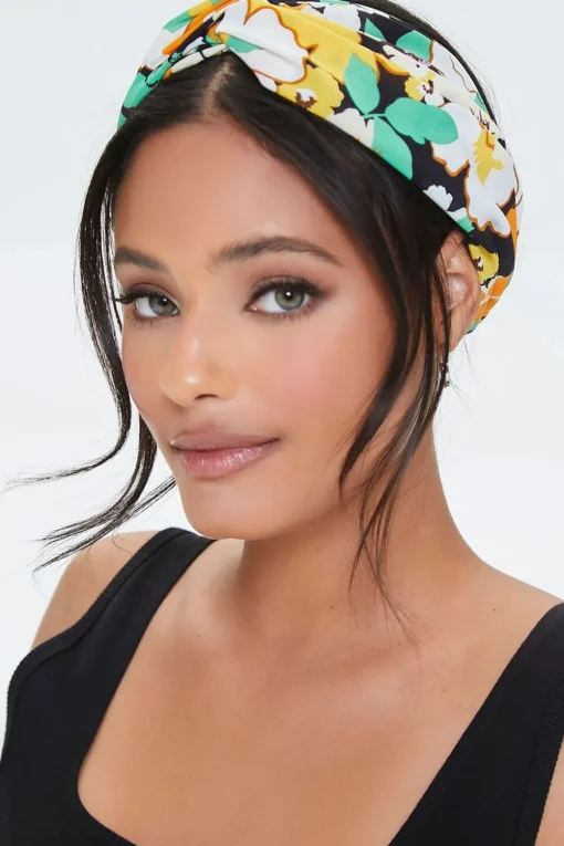Floral Print Twisted Headwrap