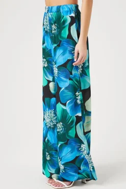 Floral Print Wide-Leg Pants