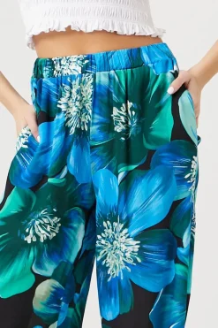Floral Print Wide-Leg Pants
