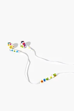 Floral Print Wired Earphones