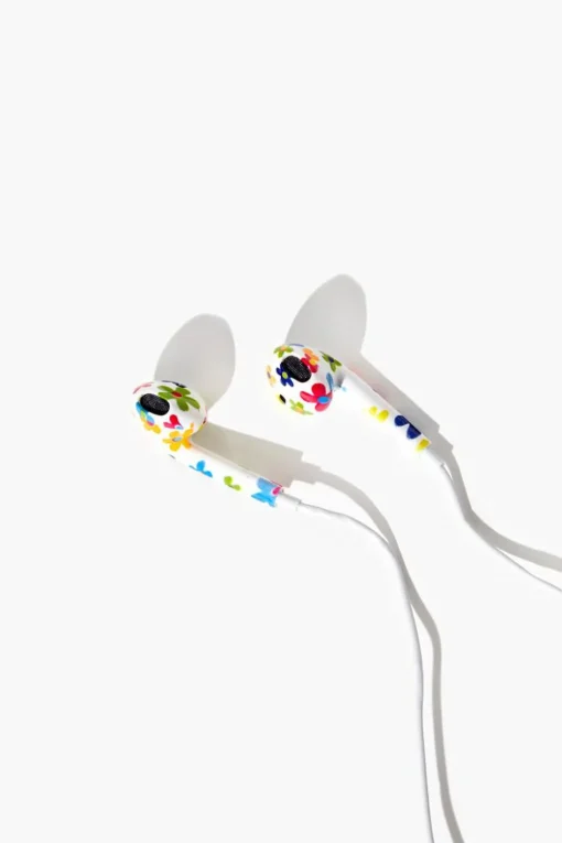 Floral Print Wired Earphones