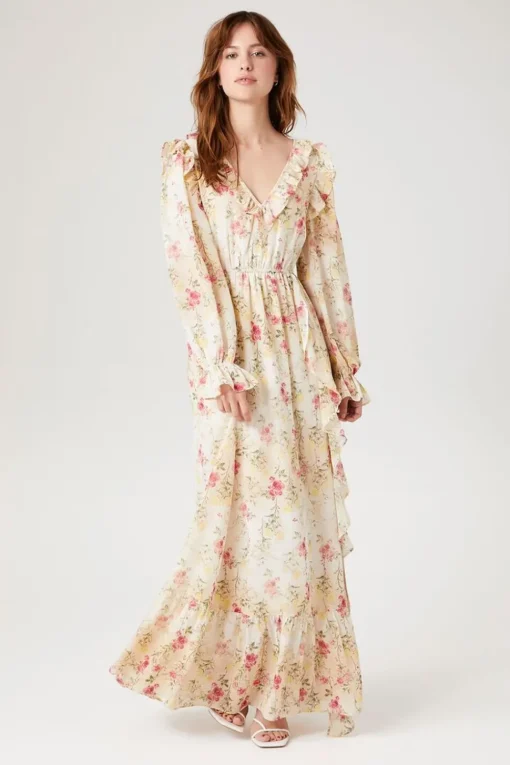 Floral Ruffle Maxi Dress