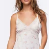 Floral Satin Lace-Trim Cami