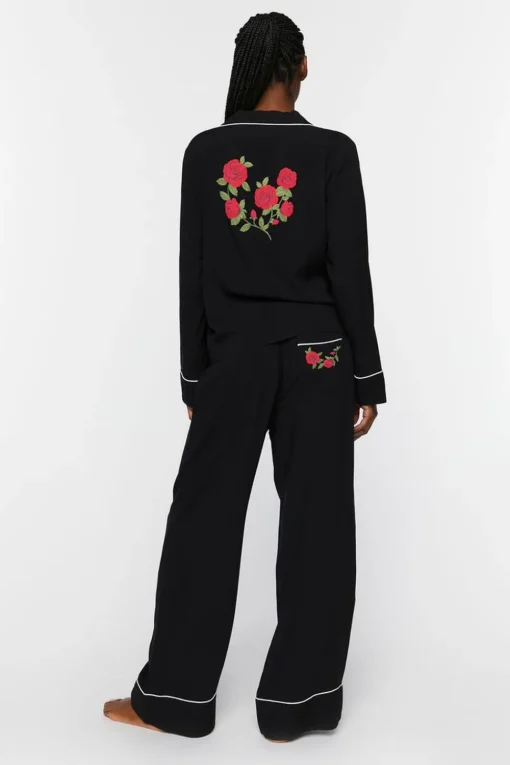 Floral Shirt & Pants Pajama Set