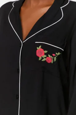 Floral Shirt & Pants Pajama Set