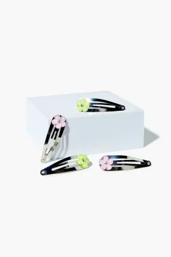 Floral Snap Hair Clip Set