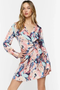 Floral Wrap Mini Dress