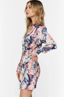 Floral Wrap Mini Dress