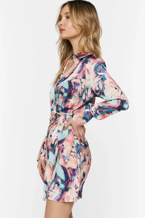 Floral Wrap Mini Dress
