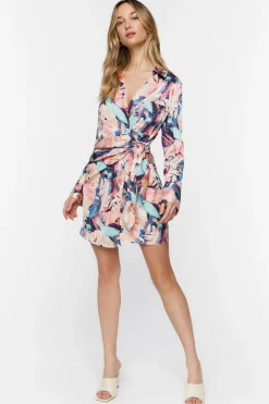 Floral Wrap Mini Dress