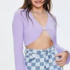 Floral-Button Crop Top