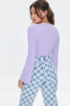 Floral-Button Crop Top