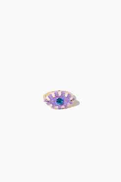 Flower & Evil Eye Ring Set