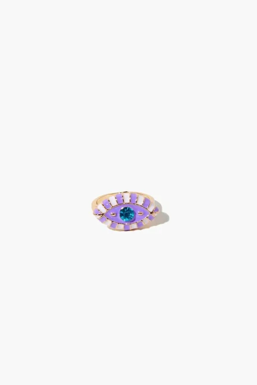 Flower & Evil Eye Ring Set