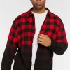 Frayed Buffalo Plaid Dip-Dye Shirt