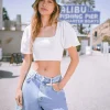 Frayed Denim Mom Shorts