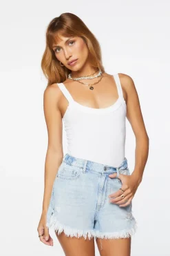 Frayed Denim Shorts