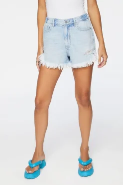 Frayed Denim Shorts