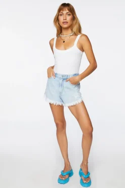 Frayed Denim Shorts