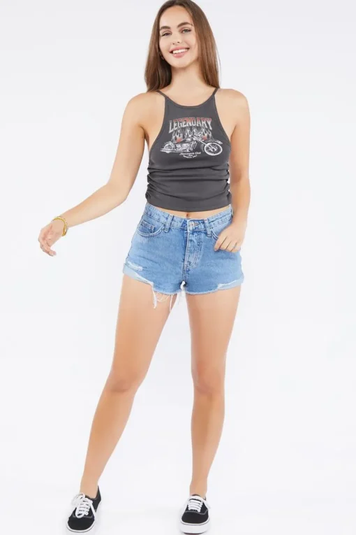 Frayed Denim Shorts