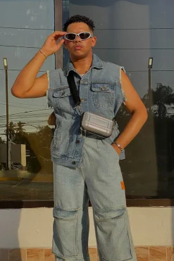 Frayed Denim Vest