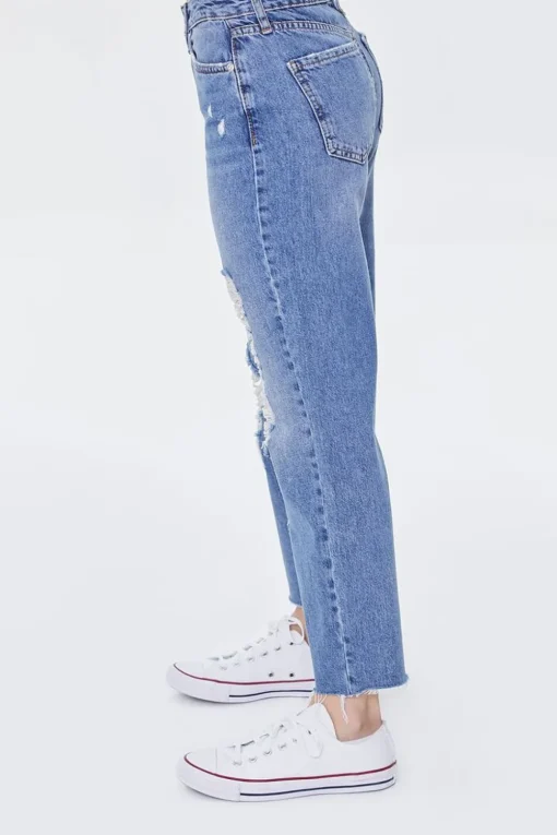 Frayed Mid-Rise Boyfriend Petite Jeans