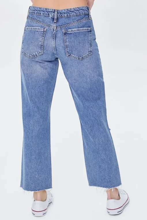 Frayed Mid-Rise Boyfriend Petite Jeans