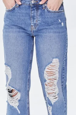 Frayed Mid-Rise Boyfriend Petite Jeans