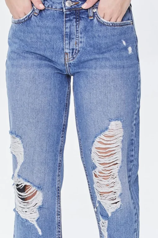 Frayed Mid-Rise Boyfriend Petite Jeans